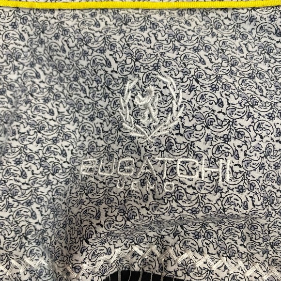 Bugatchi Uomo Button Up Shirt Long
Sleeve Flip Cuff Striped Size 15 Black
White - Picture 6 of 9